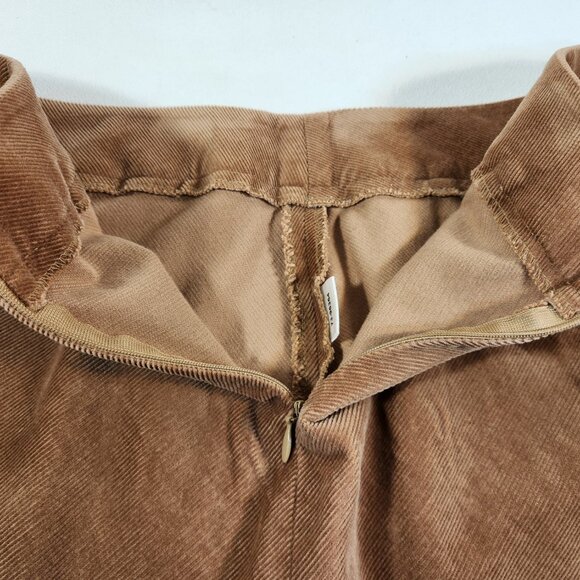 Ann Taylor Cord Pencil Skirt Petite 4P Brown Zip Hook & Eye Closure + Belt - Picture 3 of 12
